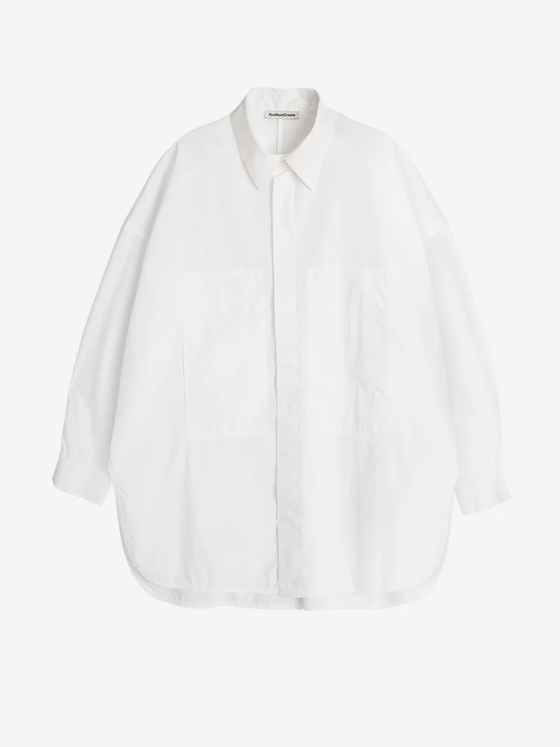 Camicia 'Selene' oversize in popeline di cotone bianco