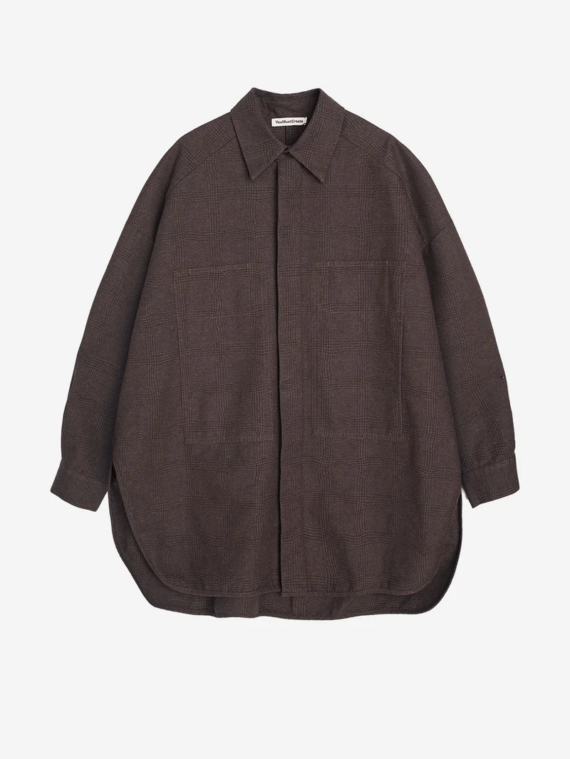 Camicia 'Selene' oversize con motivo Principe di Galles