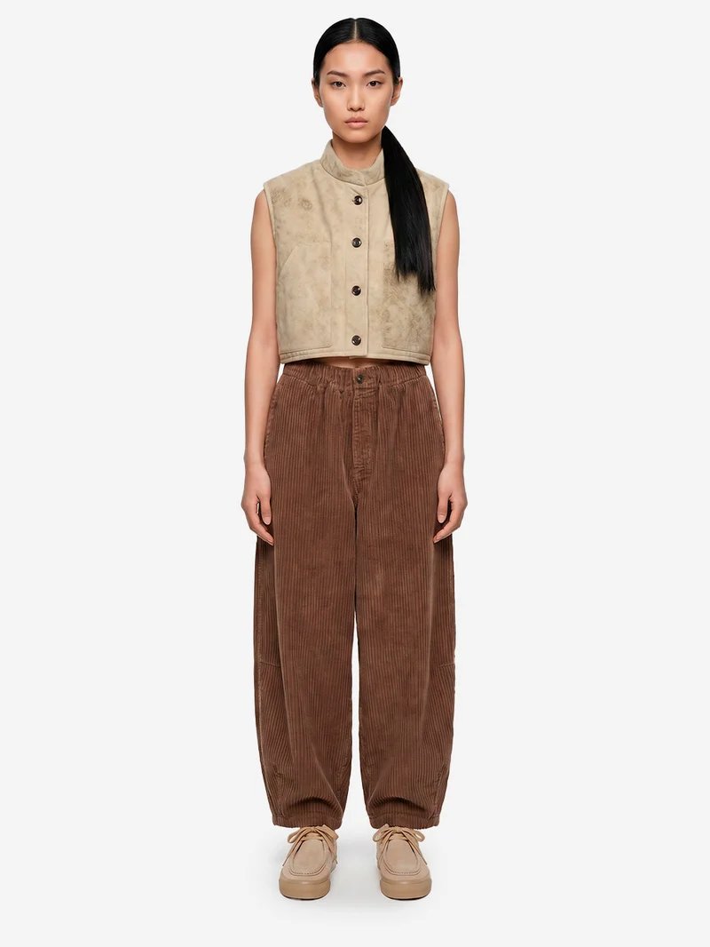 'Sultan' Pants marroni in velluto a coste