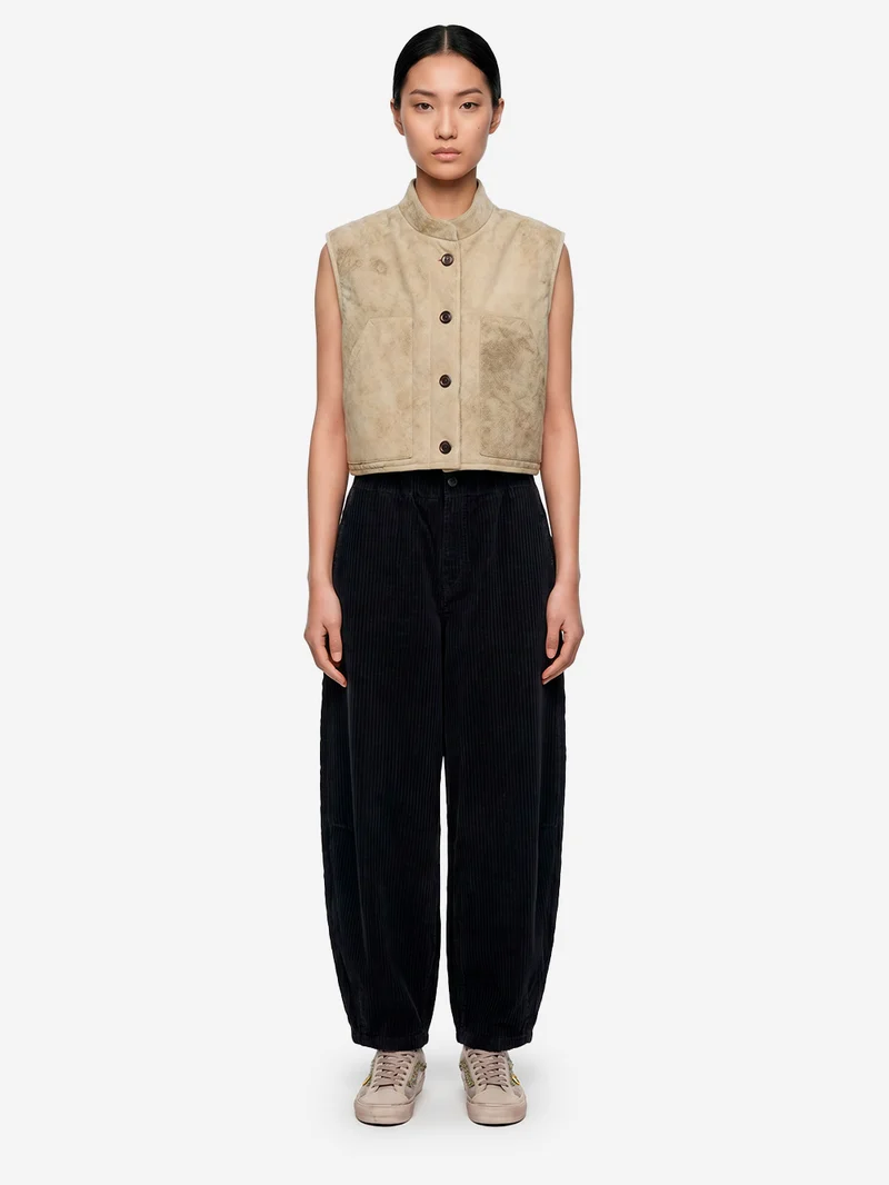'Sultan' Pants in velluto a coste neri