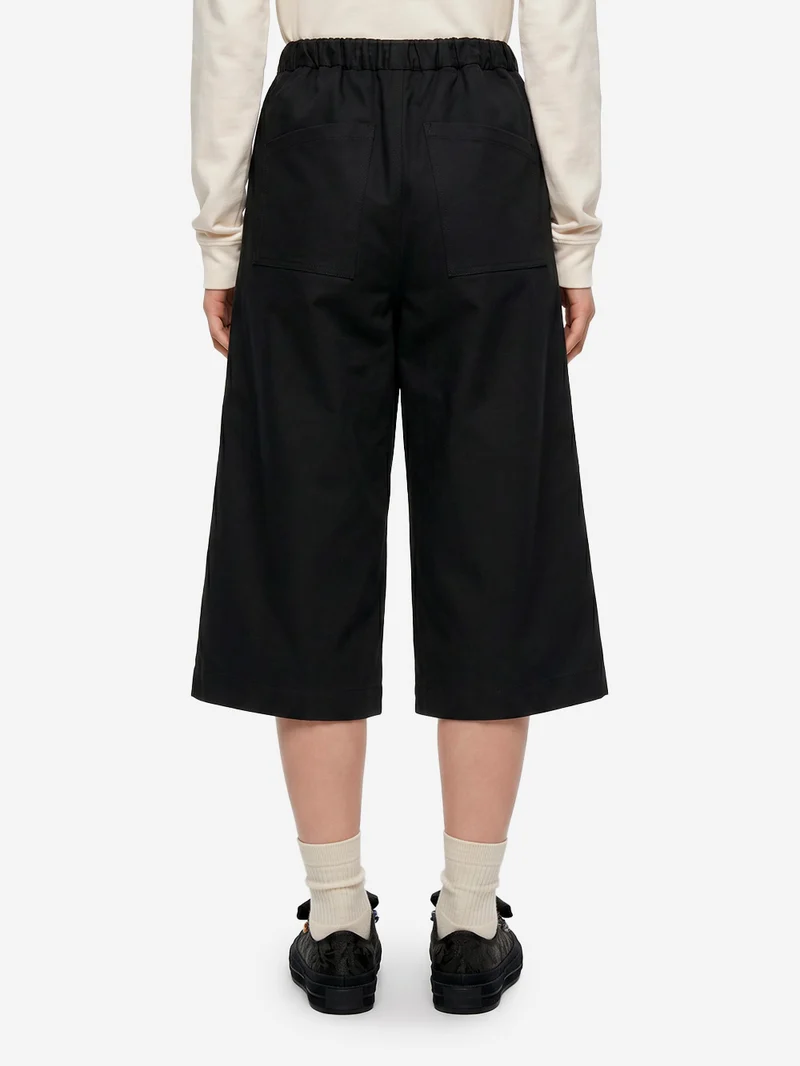 Pantaloni cropped neri a gamba ampia 'Nirvana'