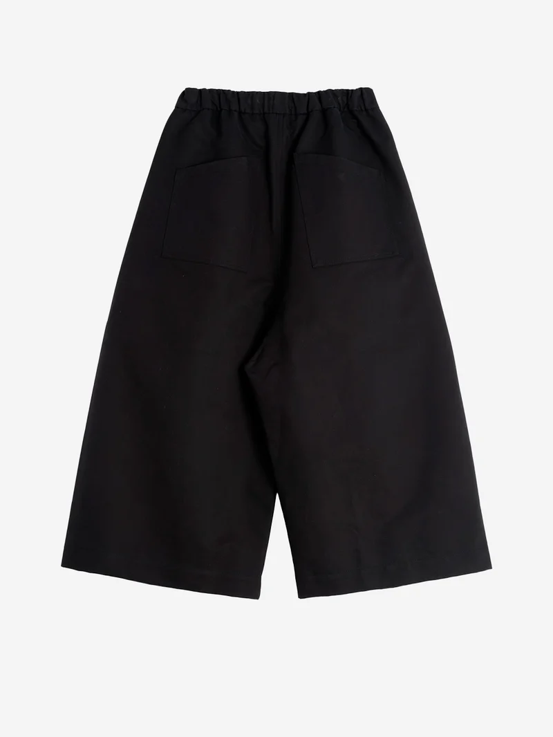 Pantaloni cropped neri a gamba ampia 'Nirvana'