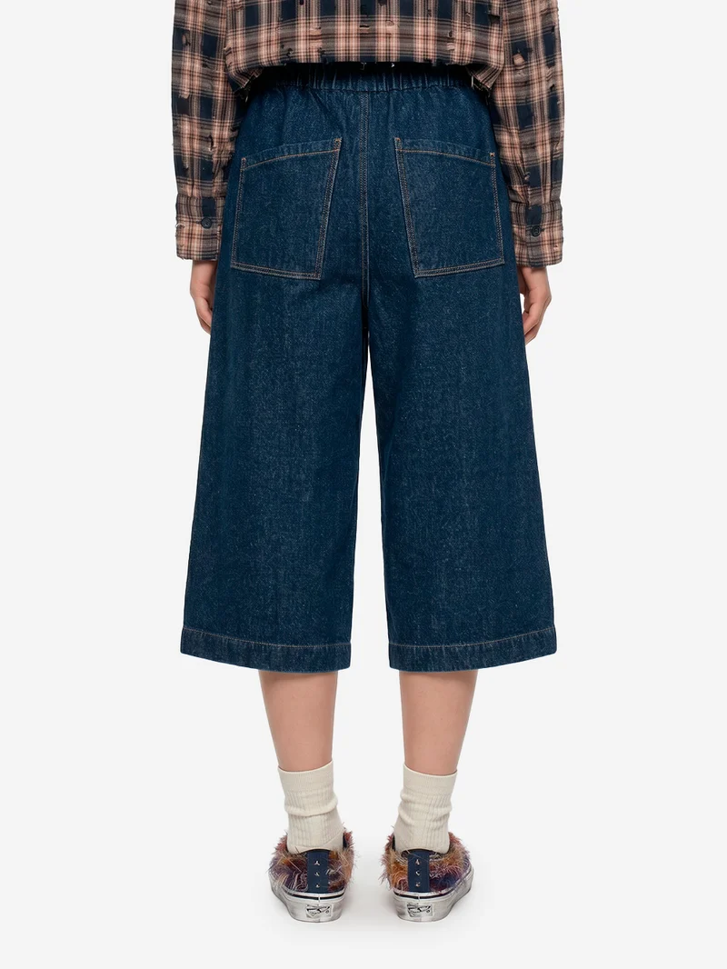 Pantaloni cropped a gamba ampia 'Nirvana' in denim giapponese