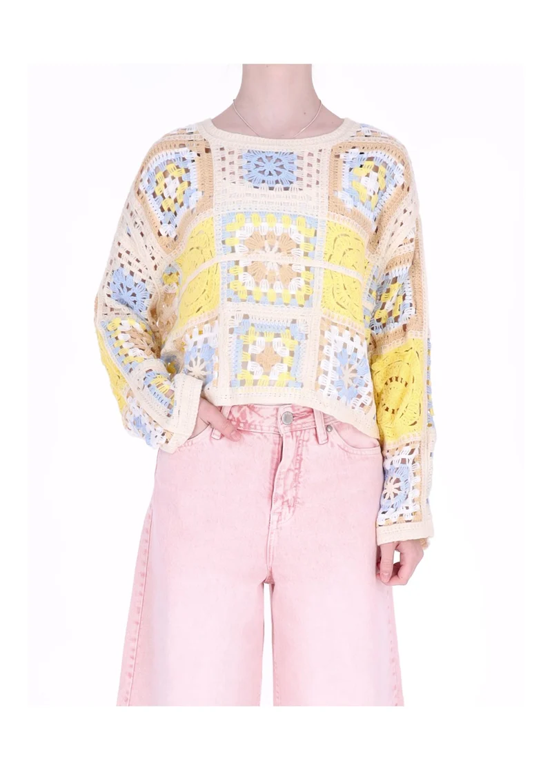 Splash of Color Häkelshirt Damen
