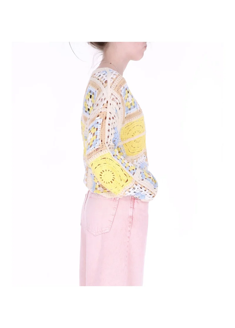 Splash of Color Häkelshirt Damen