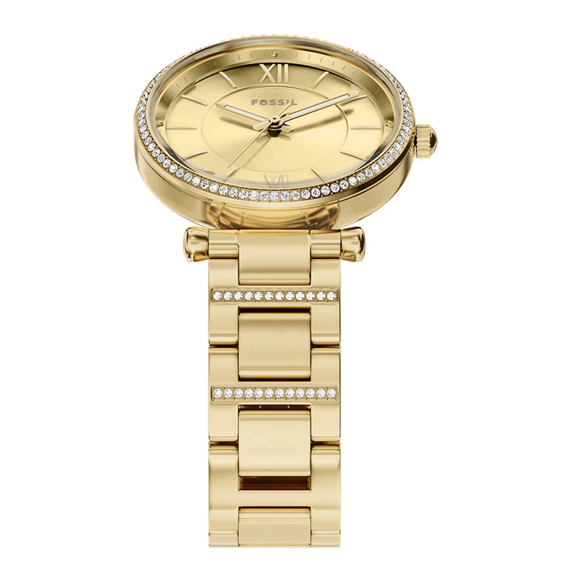 Fossil Carlie Round Gold Dial Watch ES5465