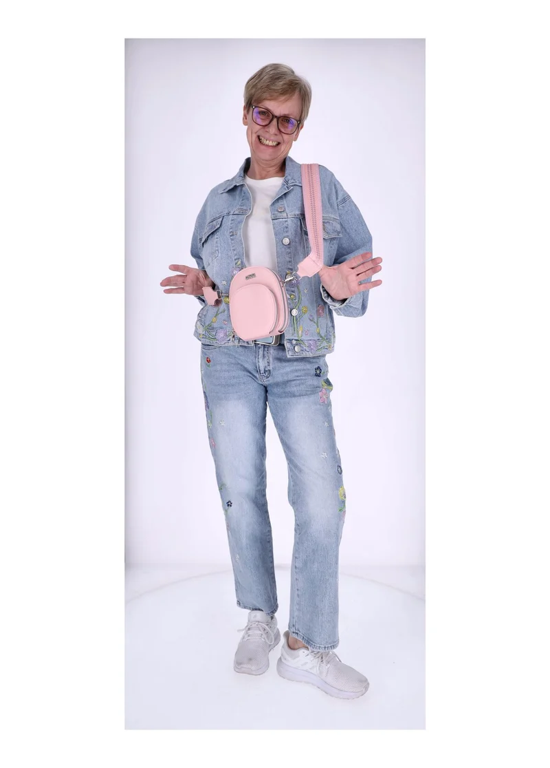 Splash of Color Jeans Damen Blumen