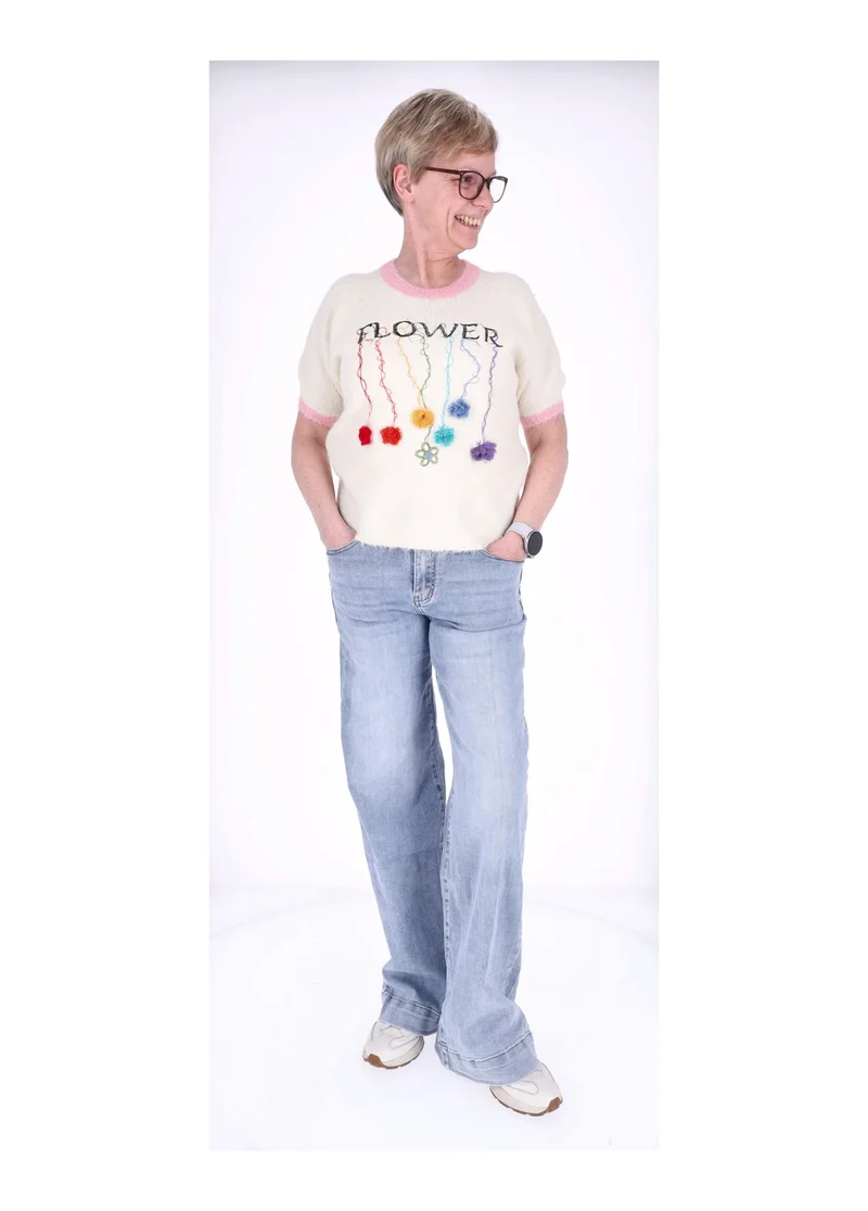 Splash of Color Jeans Wide Leg Damen