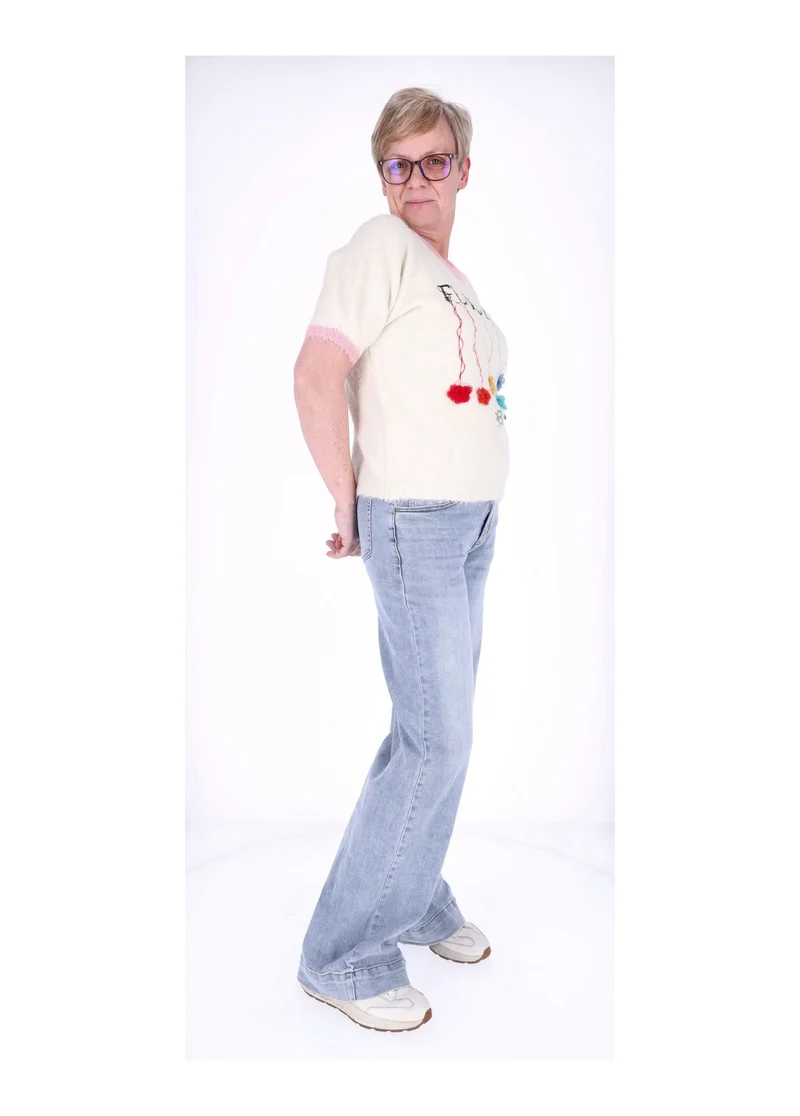 Splash of Color Jeans Wide Leg Damen