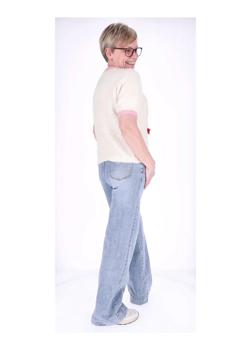 Splash of Color Jeans Wide Leg Damen