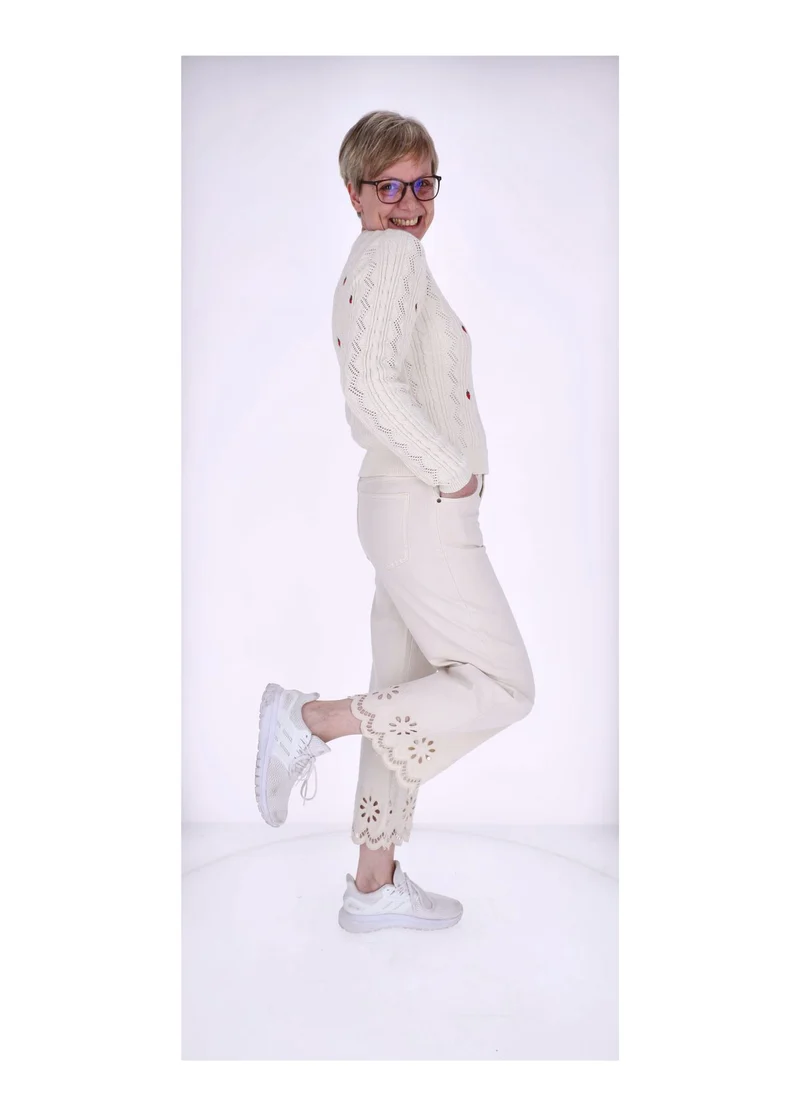 Splash of Color Damen Jeans 7/8 Lochmuster