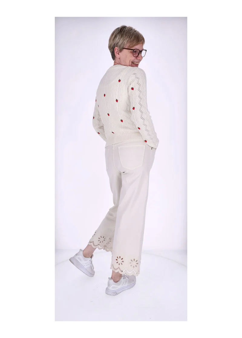 Splash of Color Damen Jeans 7/8 Lochmuster