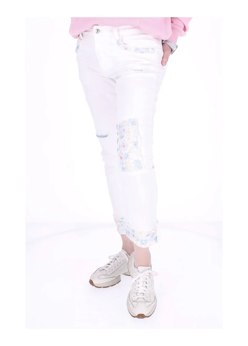 Splash of Color Damen Jeans Weiß