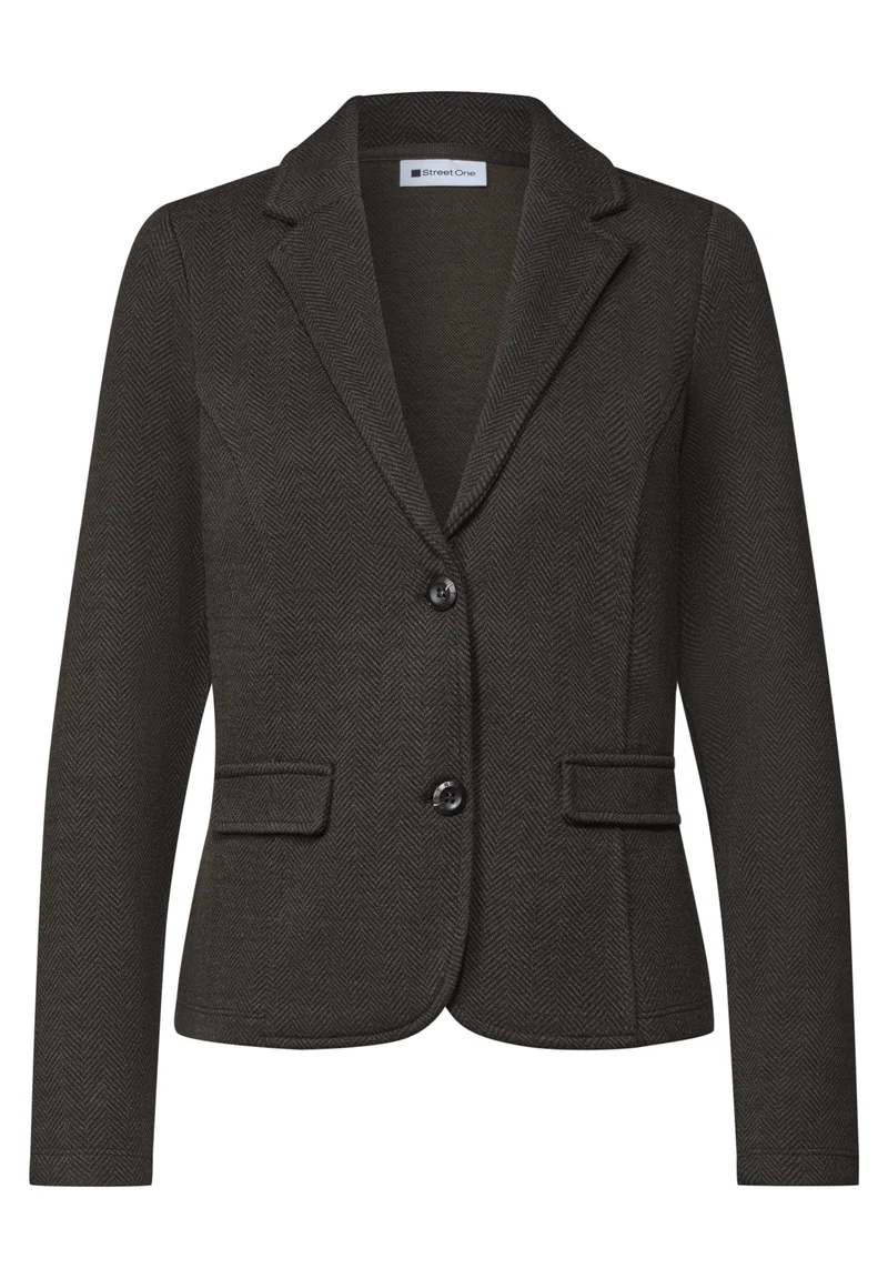 QR Dessin Basic Blazer, black coffee