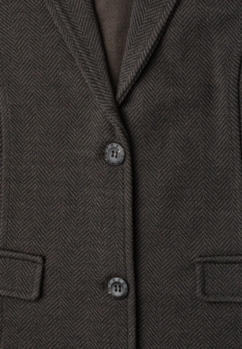 QR Dessin Basic Blazer, black coffee