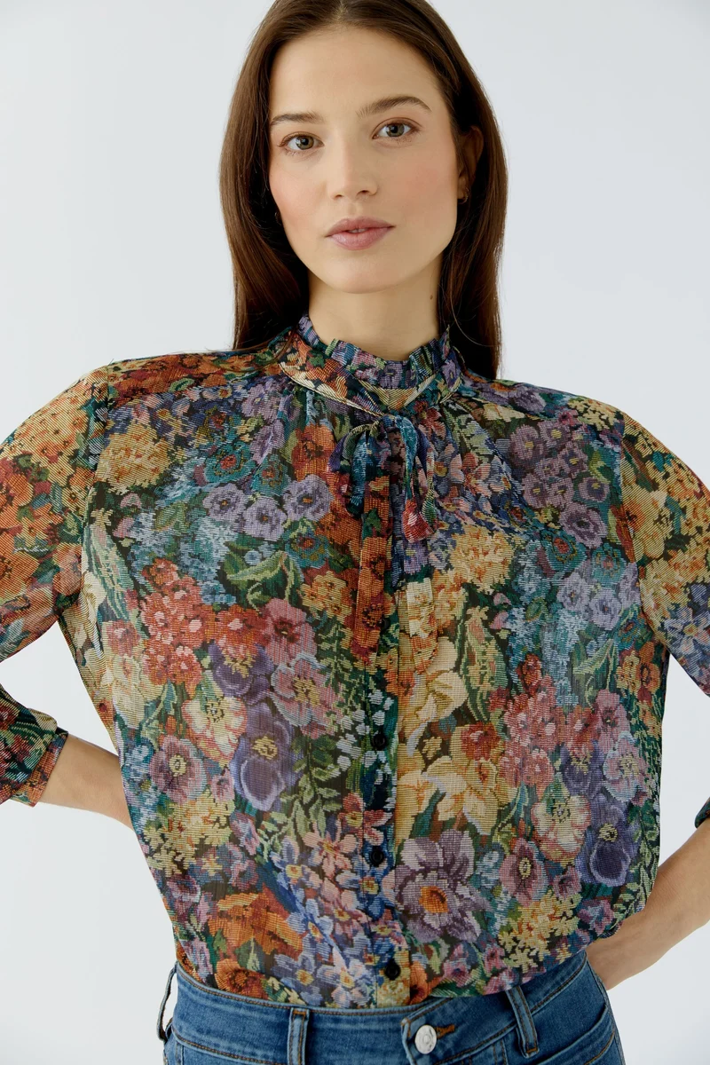 Bluse, lilac yellow