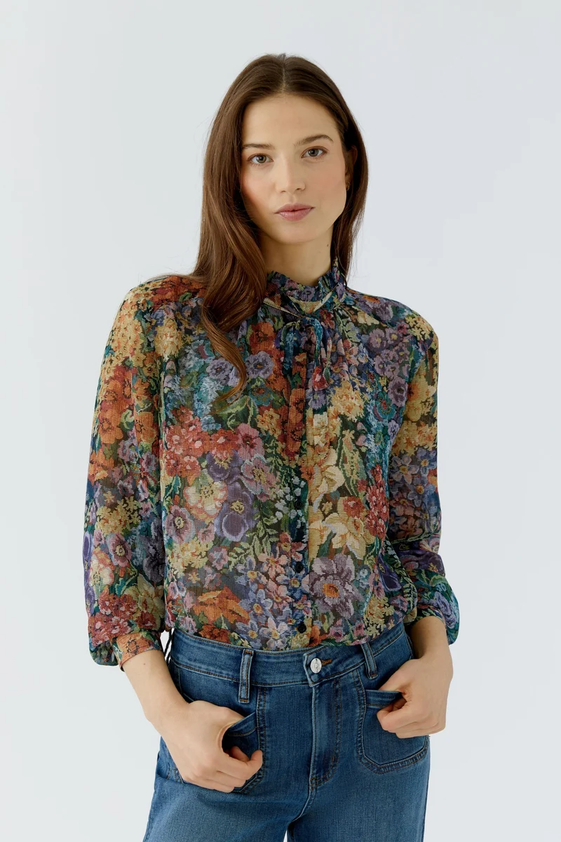 Bluse, lilac yellow