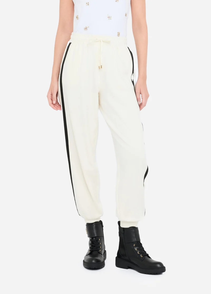 Plush Jogging Trousers with Lace