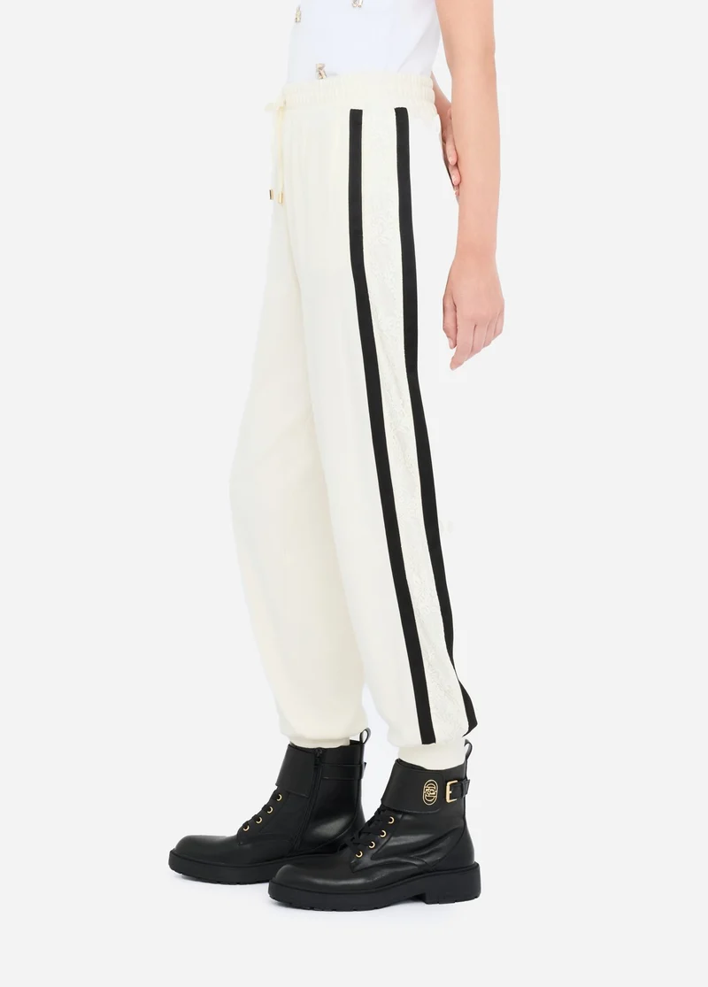 Plush Jogging Trousers with Lace