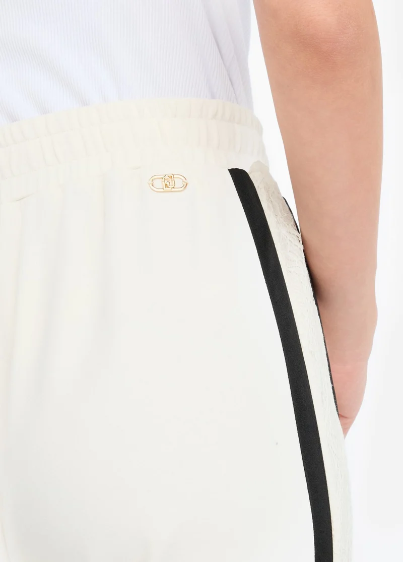 Plush Jogging Trousers with Lace