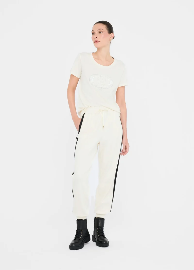 Plush Jogging Trousers with Lace
