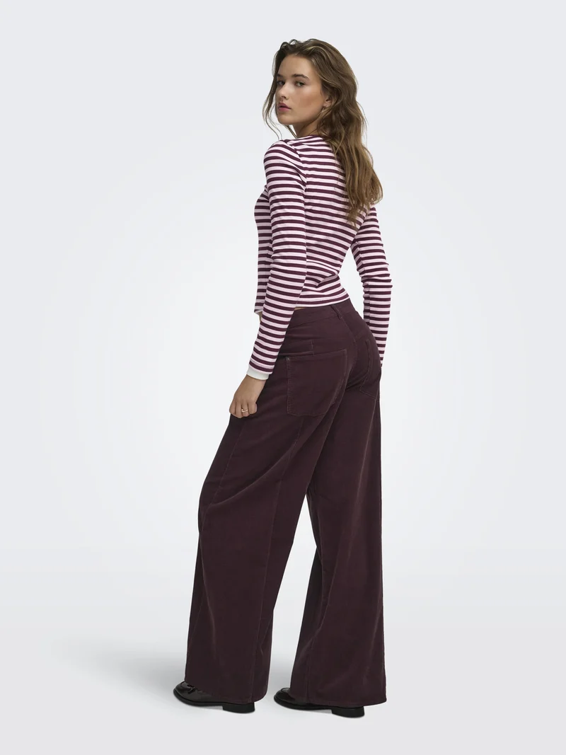 ONLVAL L/S O-NECK STRIPE TOP JRS, Fig/Pale lilac (mette) + emb. heart