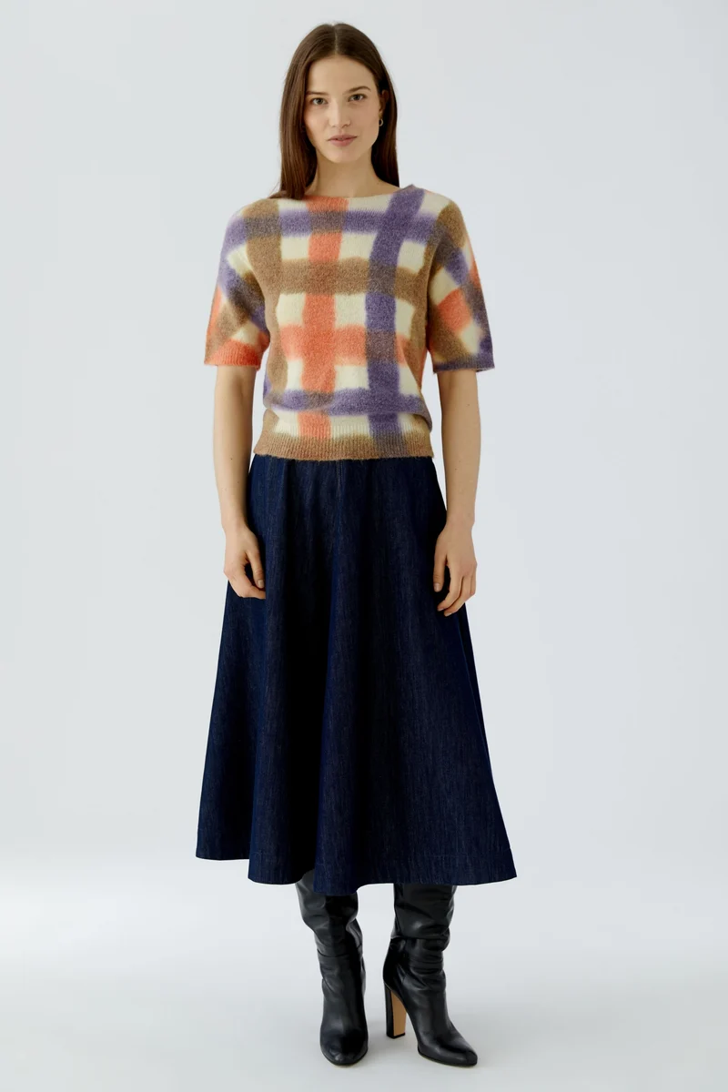 Pullover, white violett