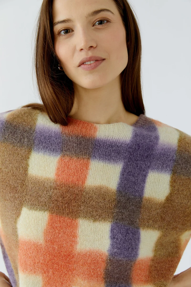 Pullover, white violett