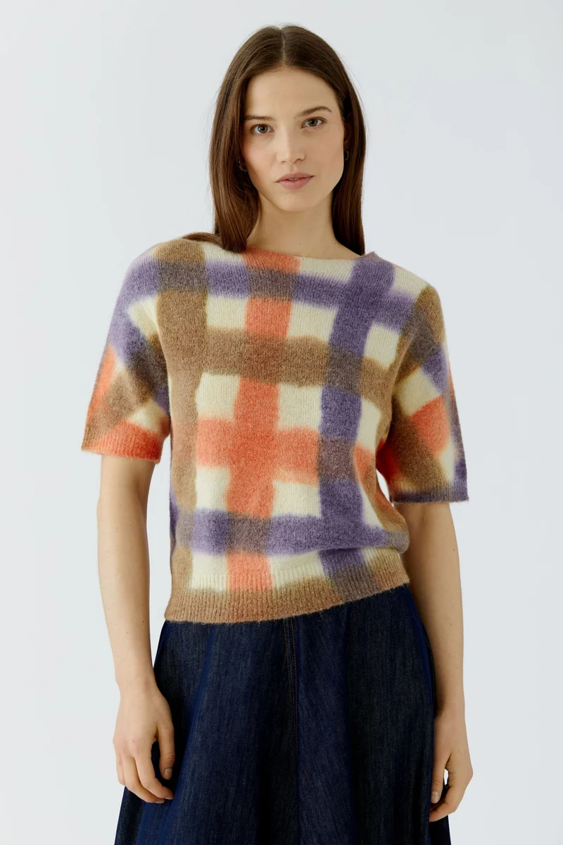 Pullover, white violett