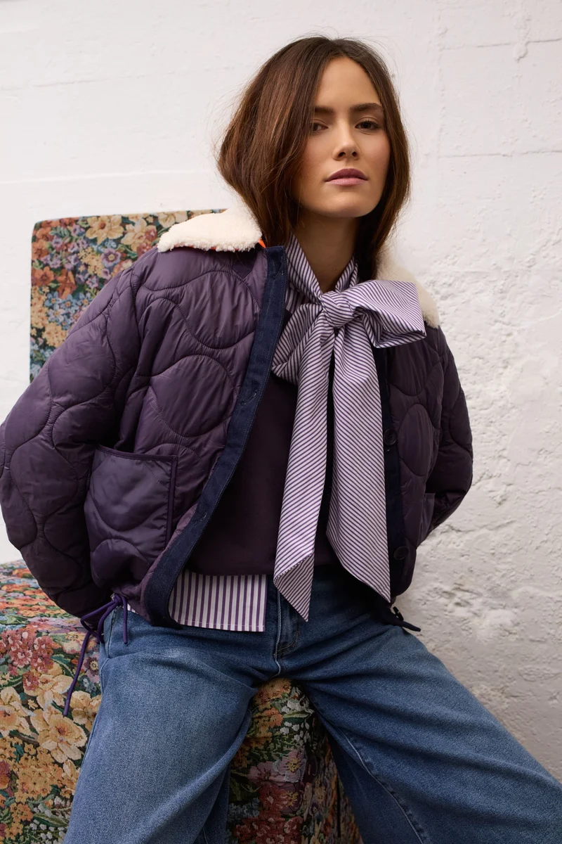 Bluse, white violett
