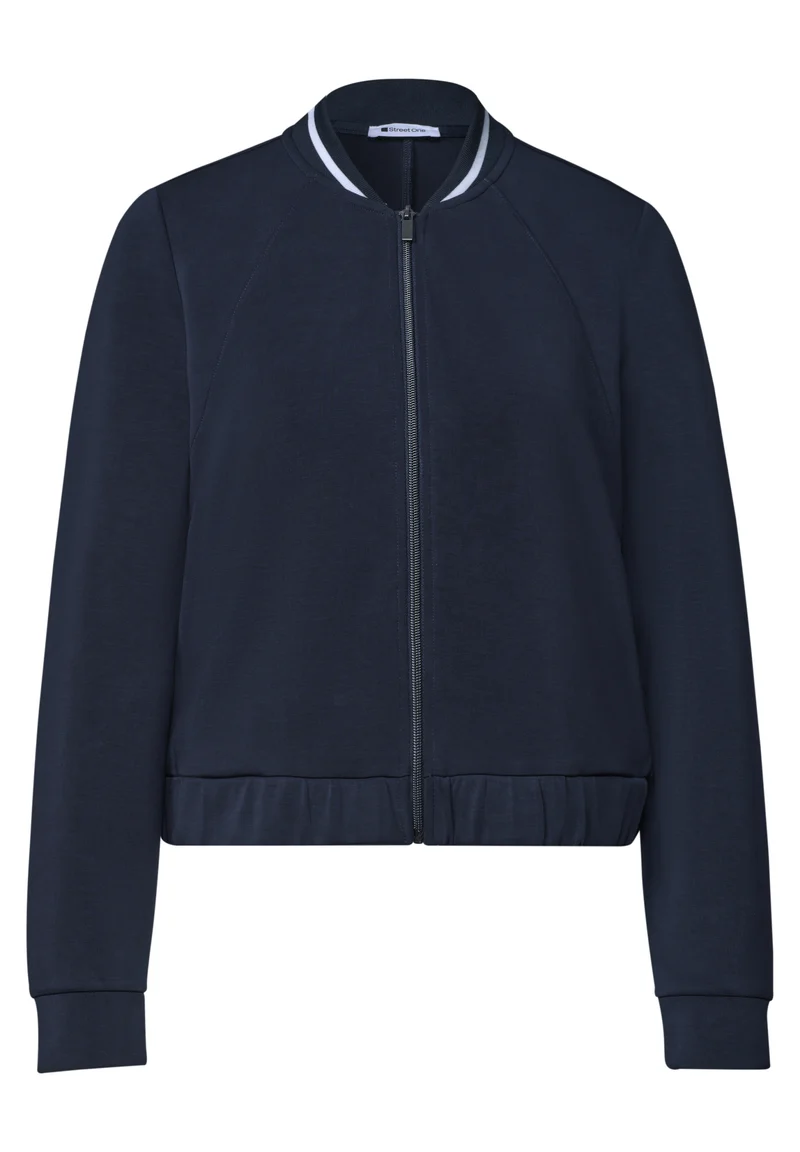 LTD QR silk look jacket w.kick, darkest blue