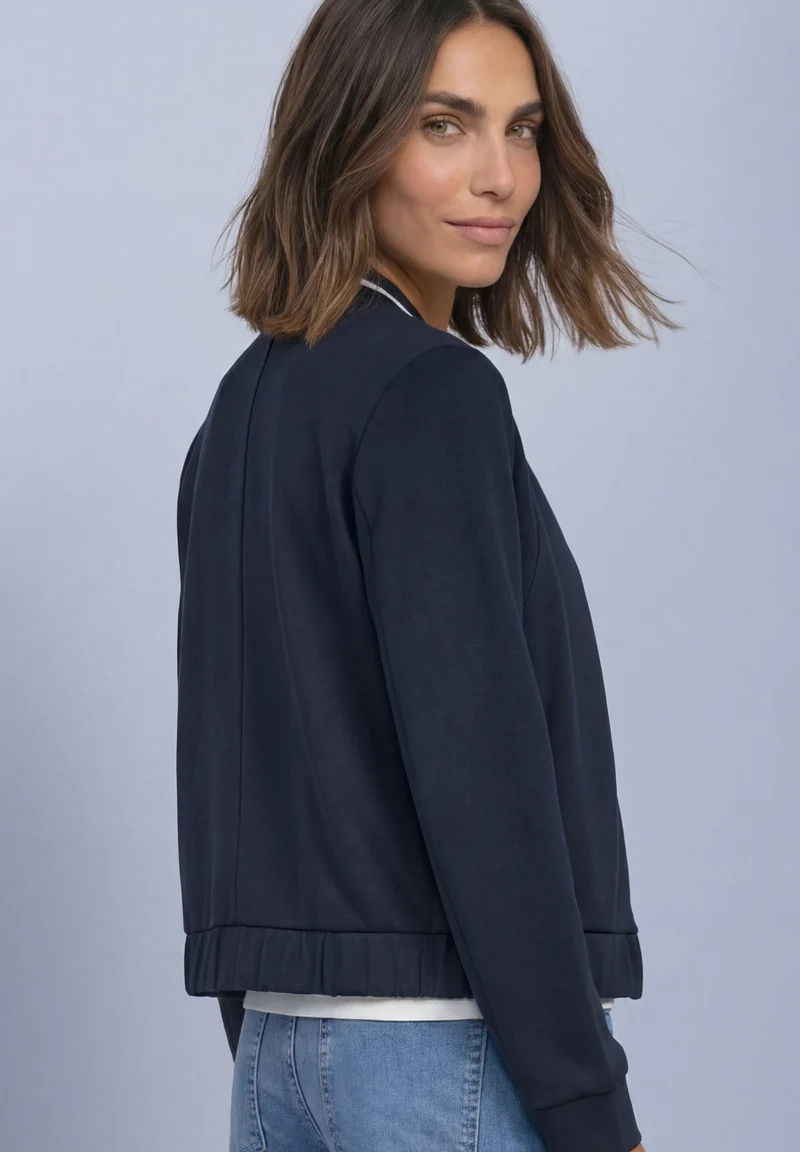 LTD QR silk look jacket w.kick, darkest blue