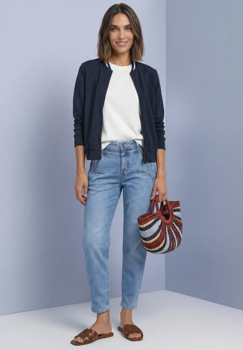 LTD QR silk look jacket w.kick, darkest blue