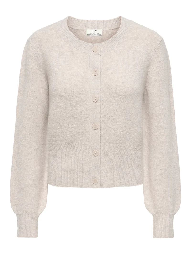 JDYBRILLIANT LIFE L/S ONECK CARDIGA, Natural/MELANGE