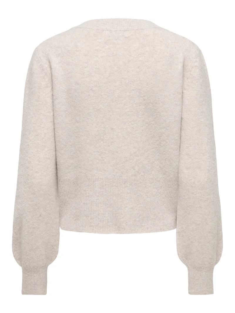 JDYBRILLIANT LIFE L/S ONECK CARDIGA, Natural/MELANGE