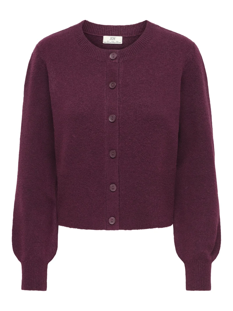 JDYBRILLIANT LIFE L/S ONECK CARDIGA, Windsor Wine/MELANGE