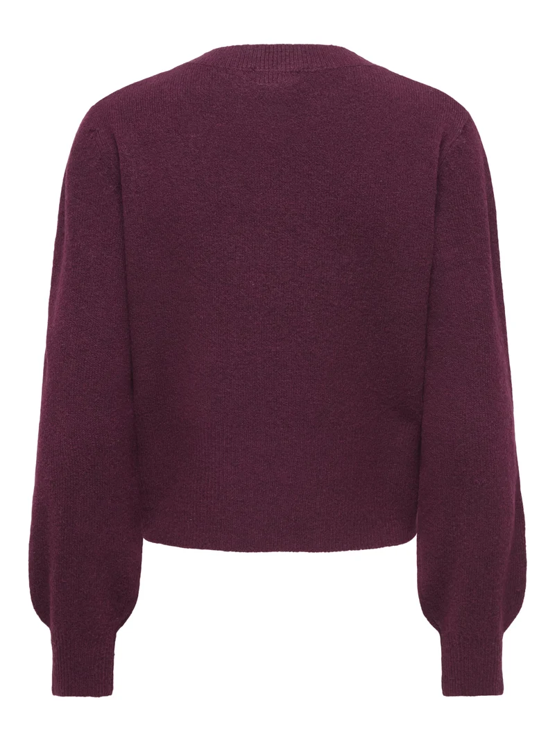JDYBRILLIANT LIFE L/S ONECK CARDIGA, Windsor Wine/MELANGE