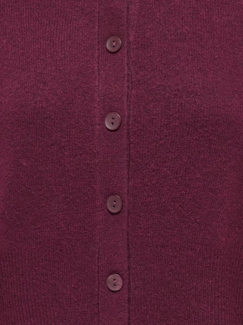 JDYBRILLIANT LIFE L/S ONECK CARDIGA, Windsor Wine/MELANGE