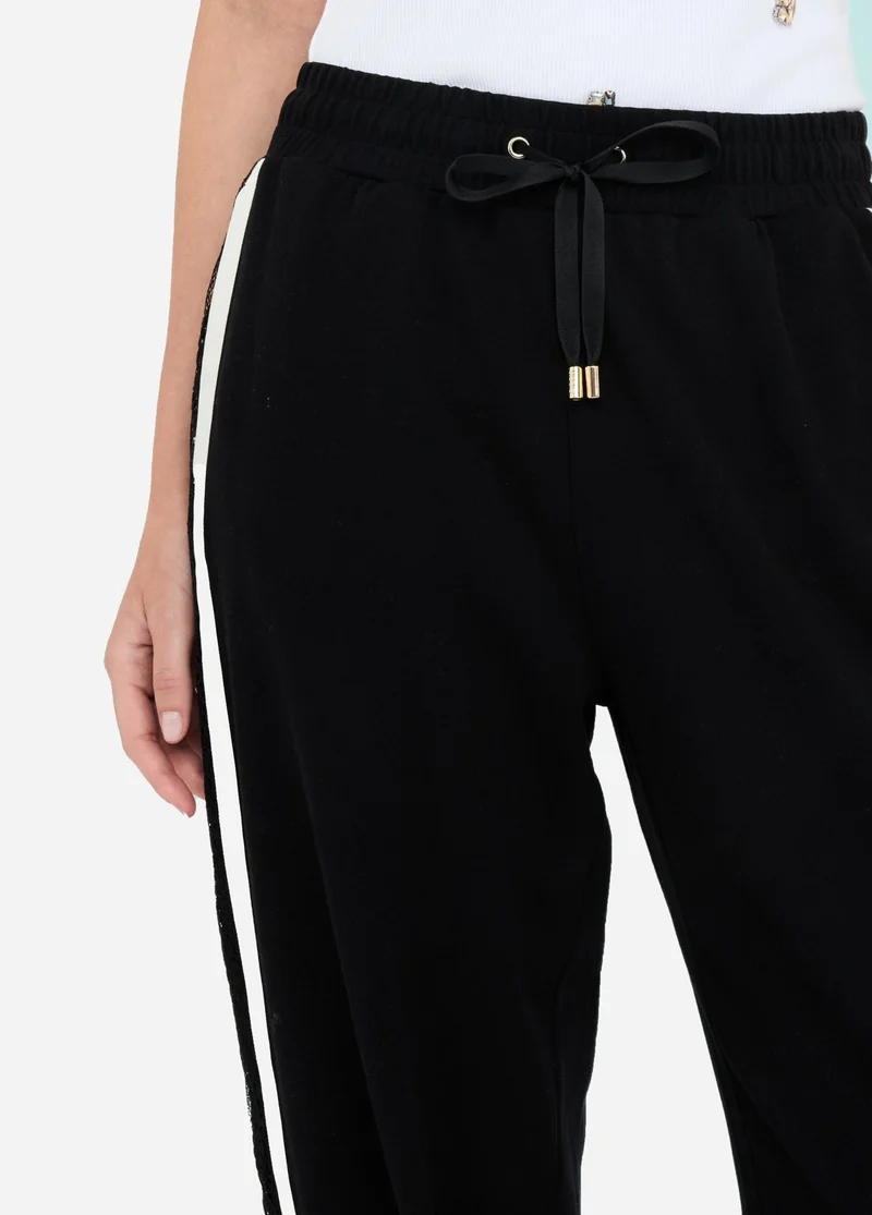 Plush Jogging Trousers with Lace