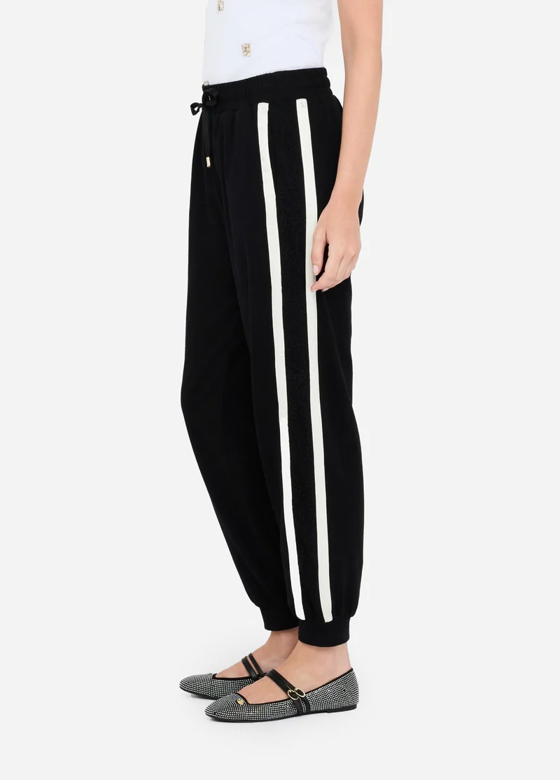 Plush Jogging Trousers with Lace