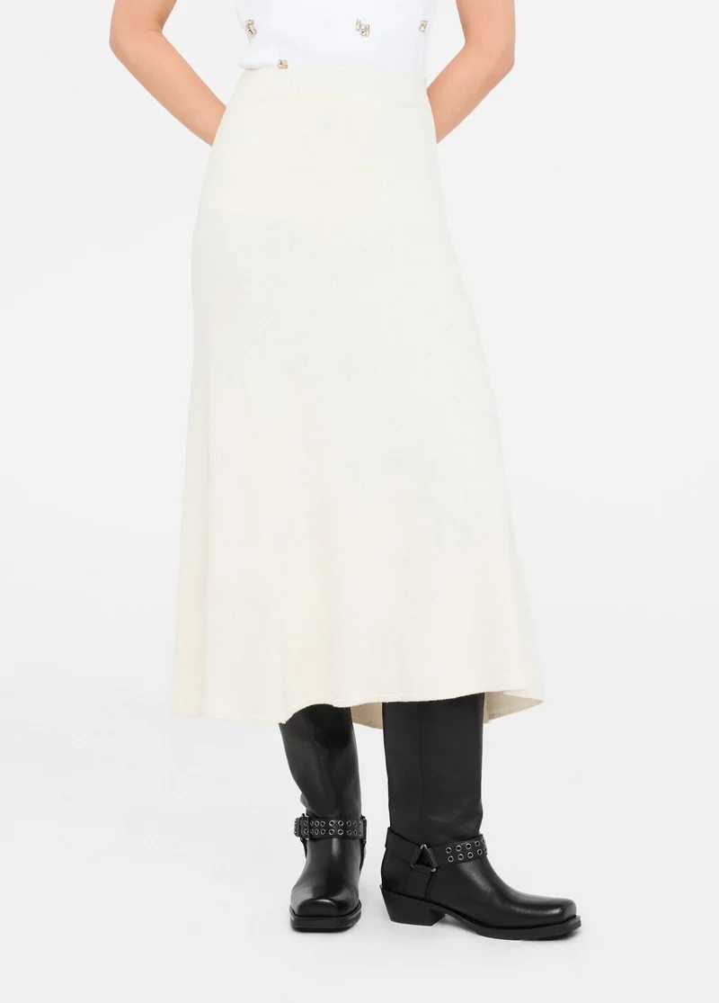 Knit Midi Skirt with Sequins