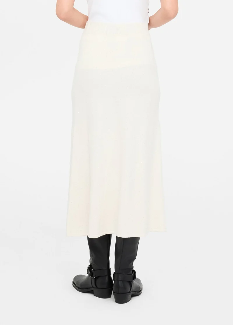 Knit Midi Skirt with Sequins