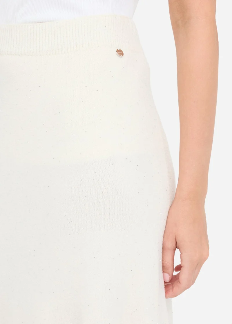 Knit Midi Skirt with Sequins