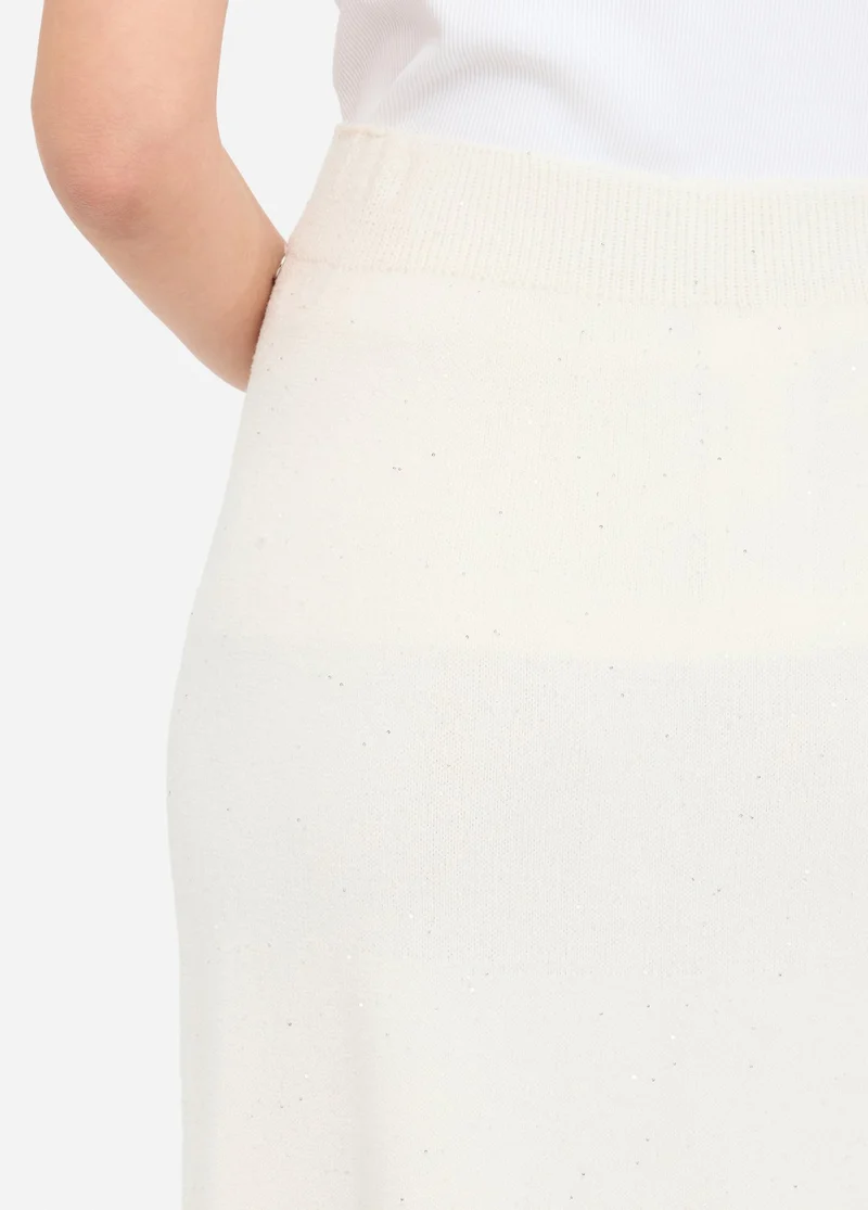 Knit Midi Skirt with Sequins