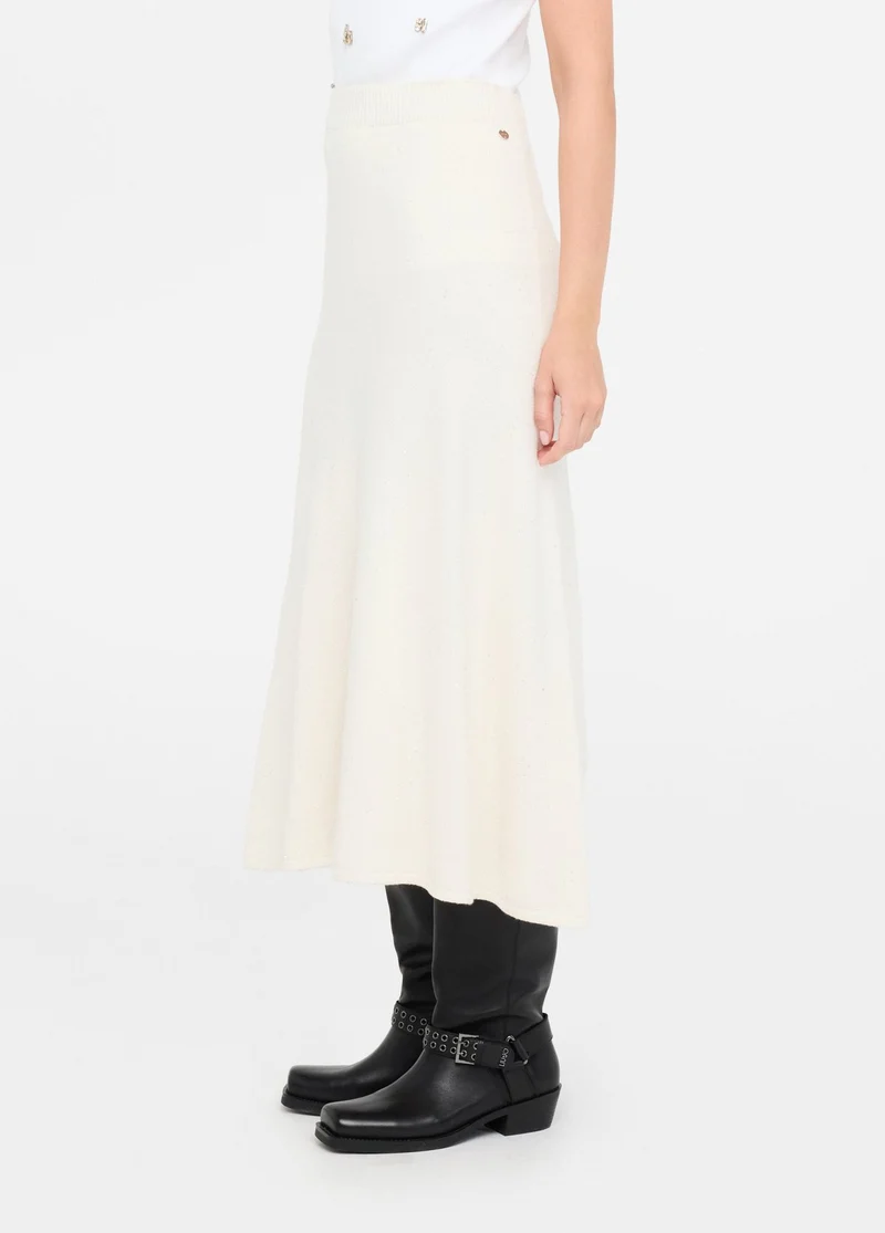 Knit Midi Skirt with Sequins