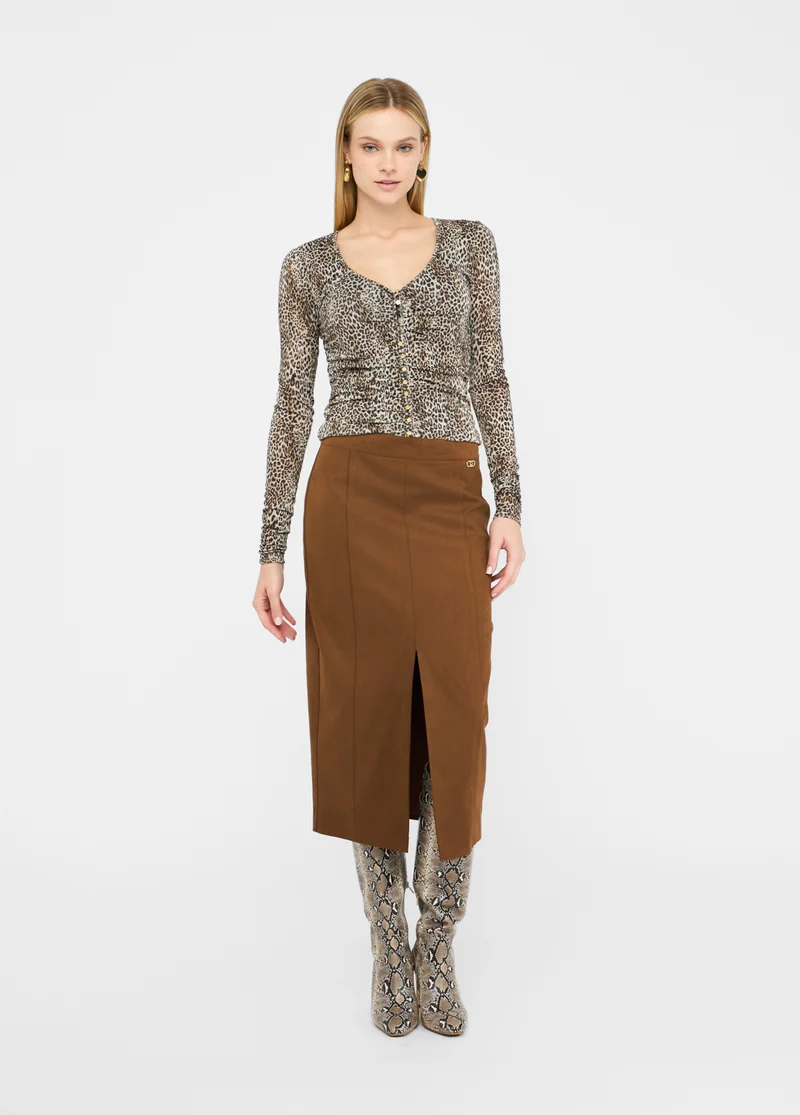 Midi Skirt with Slit
