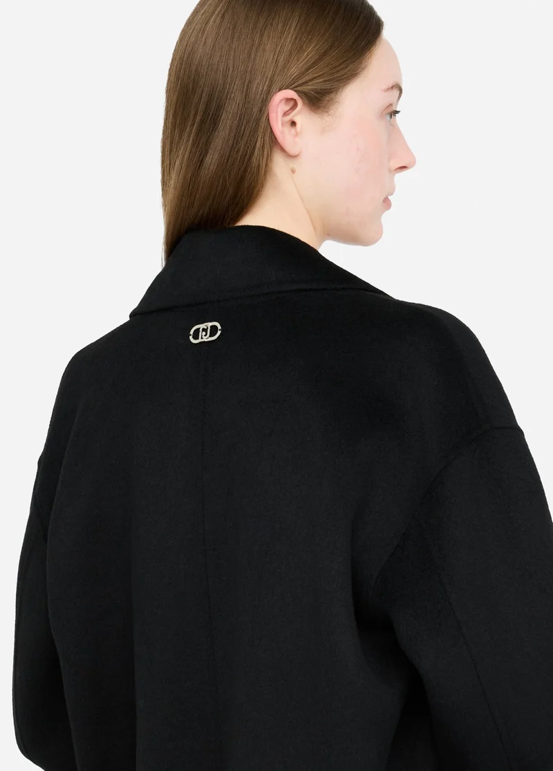 Wool Coat with Bejewelled Embroidery