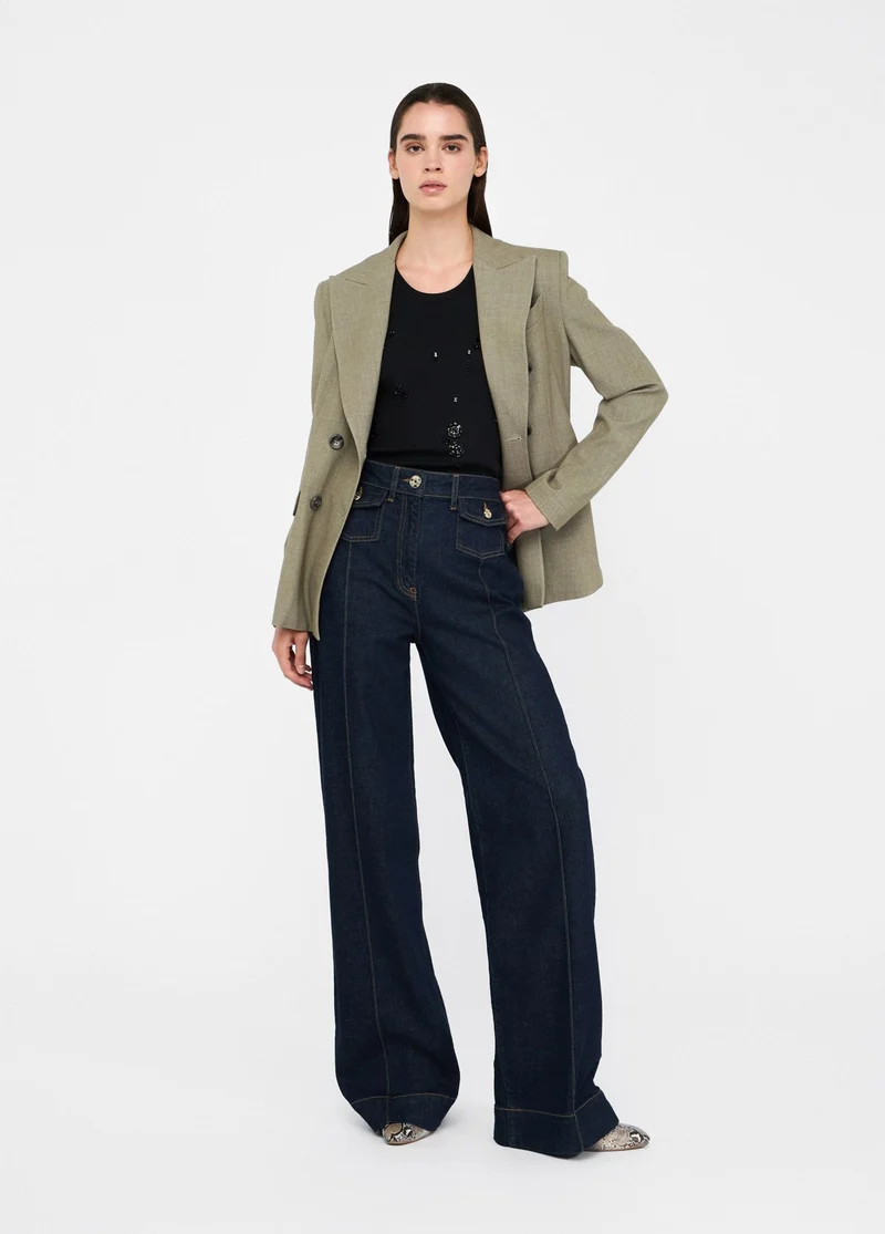 Flared Cotton Jeans
