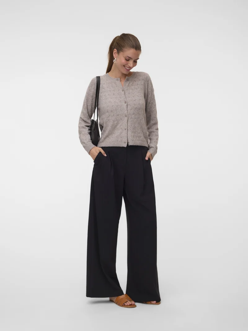 VMDOFFY STITCH LS O-NECK CARDIGAN N, Moon Rock/MELANGE