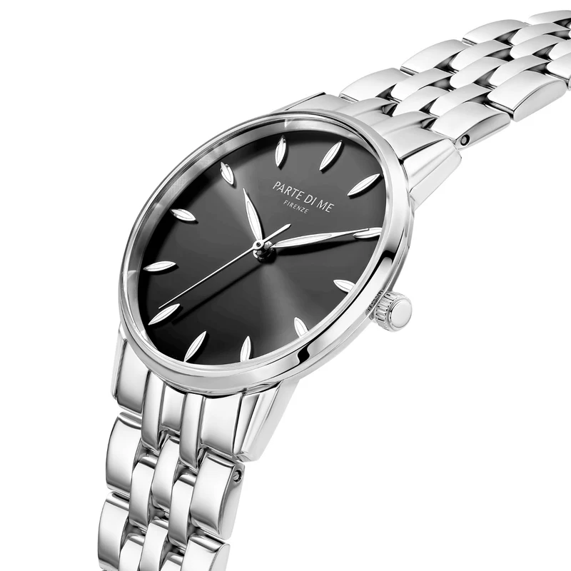 Parte Di Me Orologio rund Damenuhr silberfarben und schwarz PDM09048
